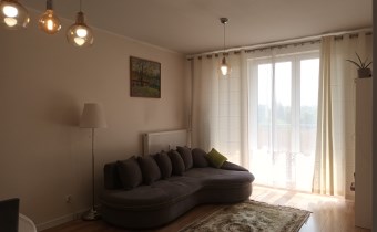 -salon z wyjściem na balkon